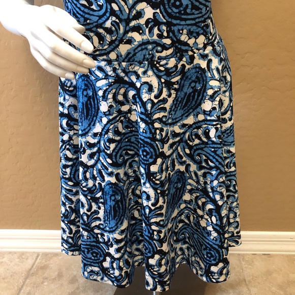 Michael Kors Sexy Paisley Pattern Dress Blue/white/black Size 4 - Picture 9 of 13